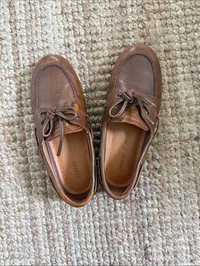 Sperry Brown Leather Men’s Boat Shoes with Moc Toe